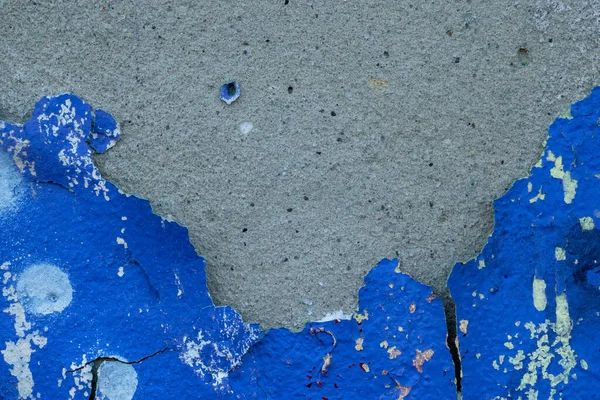 Eski Beton Duvar Doku Arkaplan Üzerindeki Mavi Boya Soyuluyor — Stok fotoğraf