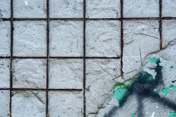 Paslı Yeşil Boyalı Eski Beton Duvar Dokusu — Stok fotoğraf