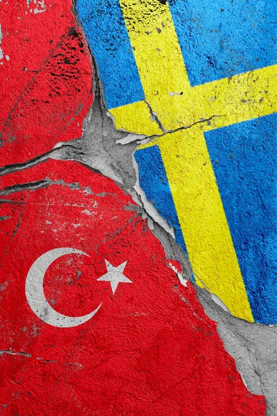 Illustrazione Della Frattura Tra Bandiere Turchia Svezia Concetto Crisi Globale Immagini Stock Royalty Free