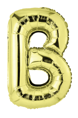 B harfinin altın rengi balonu şeffaf üzerinde izole edilmiş.