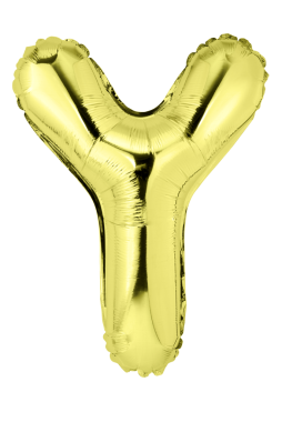 Y harfi altın balonla saydam bir şekilde izole edilmiş.