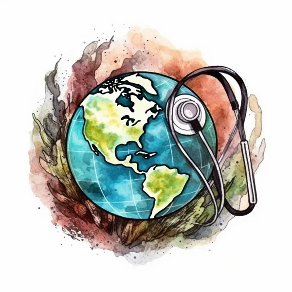 Watercolor painting of World Health Day