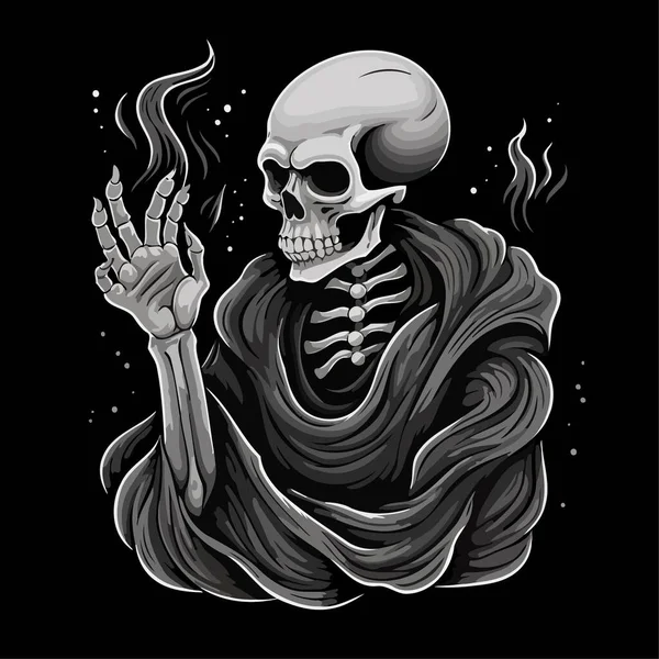 skull illustration. Black background skull king