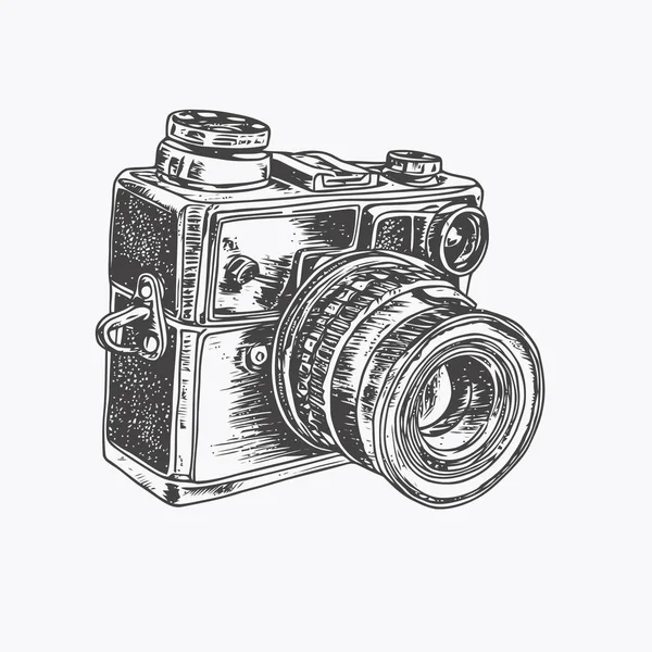 Retro photo camera vintage collection hand drawn doodle drawing in  gravure style sketch illustration design element Stock Photo  Alamy