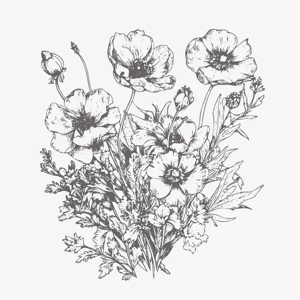 Flower sketch. Hand drawn sketch.