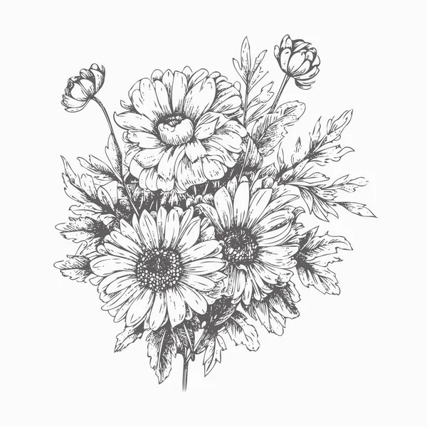 Flower sketch. Hand drawn sketch.