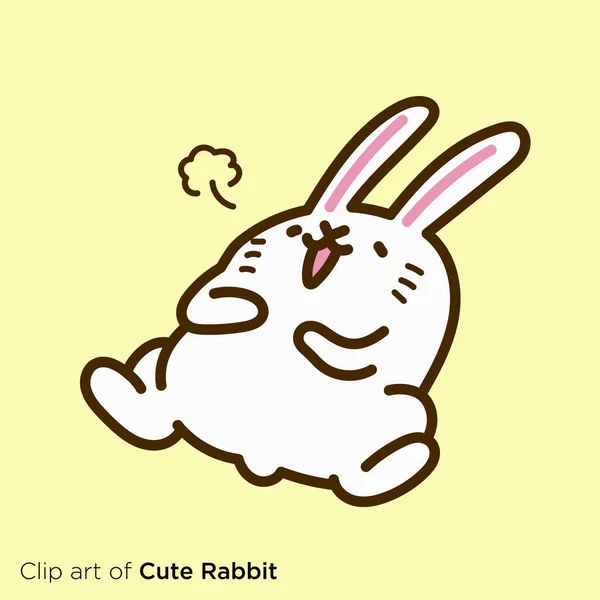 Rabbit Character Illustration Series Rabbit Overeated — Stock Vector