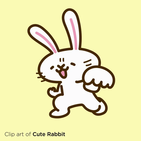 兔子人物形象系列 兔子直拳 — 图库矢量图片