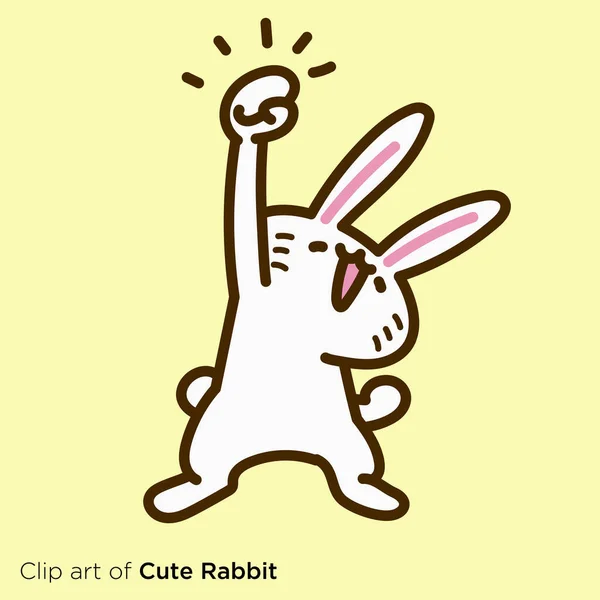 Conejo Carácter Ilustración Serie Conejo Lleno Motivación — Vector de stock