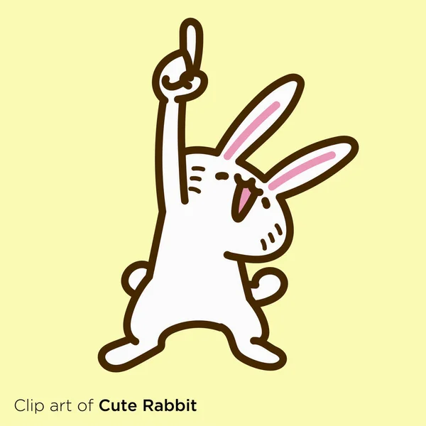 Rabbit Character Illustration Series Number One Rabbit — Stock Vector