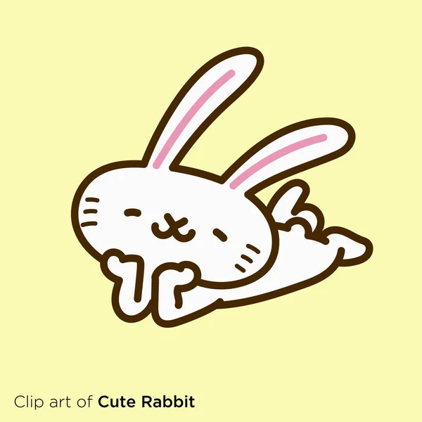 Иллюстрация Сериалу Кролик Выглядит Счастливо — стоковый вектор