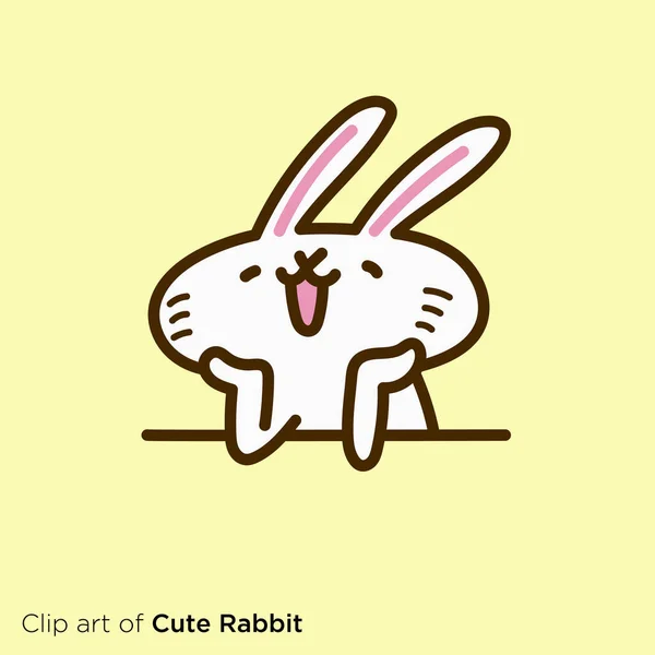 Tavşan Karakteri Çizim Serisi Eğlenceyi Düşünen Tavşan — Stok Vektör