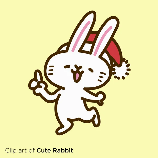 Rabbit Karakter Illustratie Serie Aanbevolen Voor Konijn Santa Claus — Stockvector