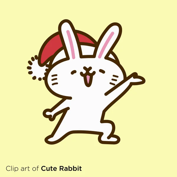 Rabbit Karakter Illustratie Serie Aanbevolen Voor Konijn Santa Claus — Stockvector