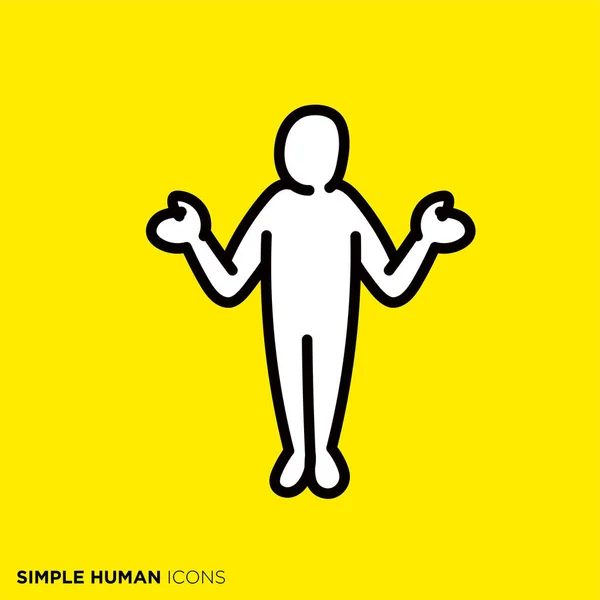 Einfache Menschliche Symbolserie Erklärperson — Stockvektor