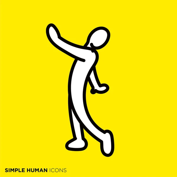 Simple Serie Iconos Humanos Las Personas Que Comprueban Detrás — Vector de stock