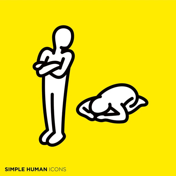 Simple Serie Iconos Humanos Personas Que Quieren Perdonar — Archivo Imágenes Vectoriales