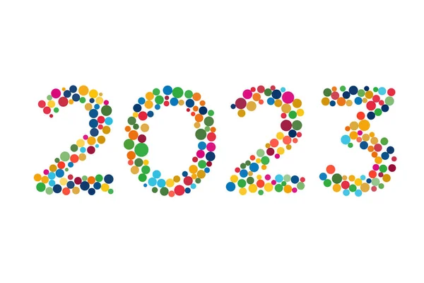 2023 Χαρακτήρες Ποικιλομορφία Φτιαγμένοι Από Χρωματιστές Βούλες Ακουαρέλας Ποικιλομορφία — Διανυσματικό Αρχείο