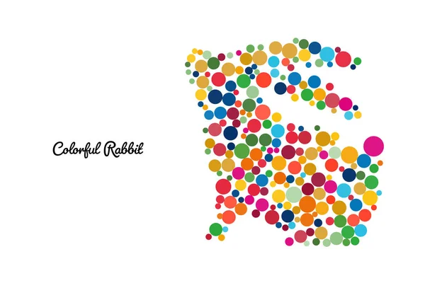 Εικονογράφηση Της Σιλουέτας Κουνελιού Από Χρωματιστές Βούλες Ακουαρέλας — Διανυσματικό Αρχείο