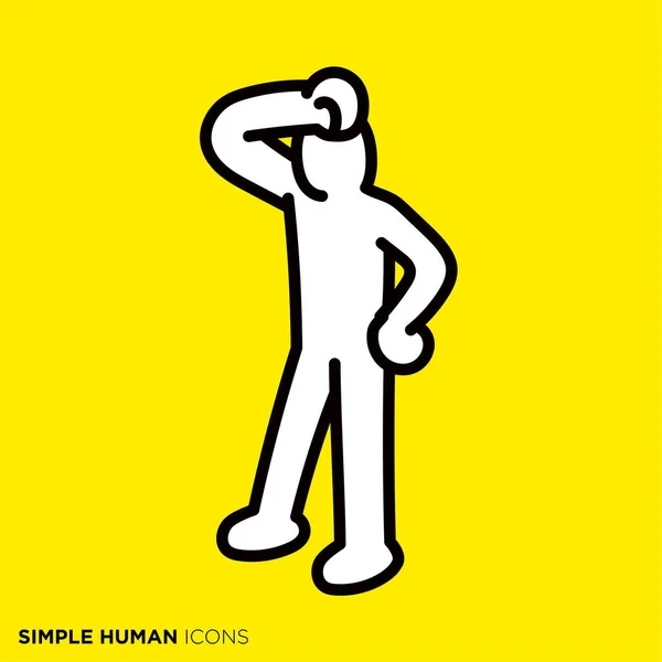 Проста Серія Людських Іконок Люди Які Роблять Перерву — стоковий вектор