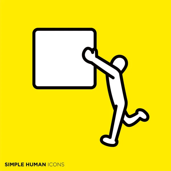 Simple Serie Icono Humano Las Personas Que Llevan Equipaje — Vector de stock