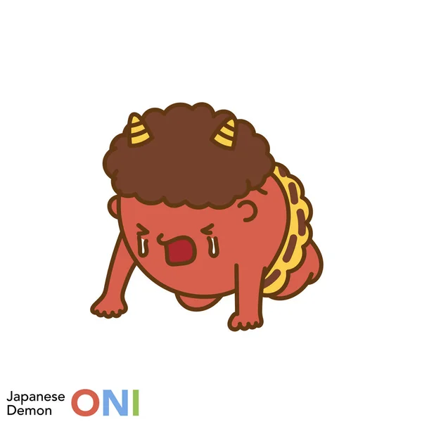 Japanese Demon Character Series Crying Demon — Vettoriale Stock