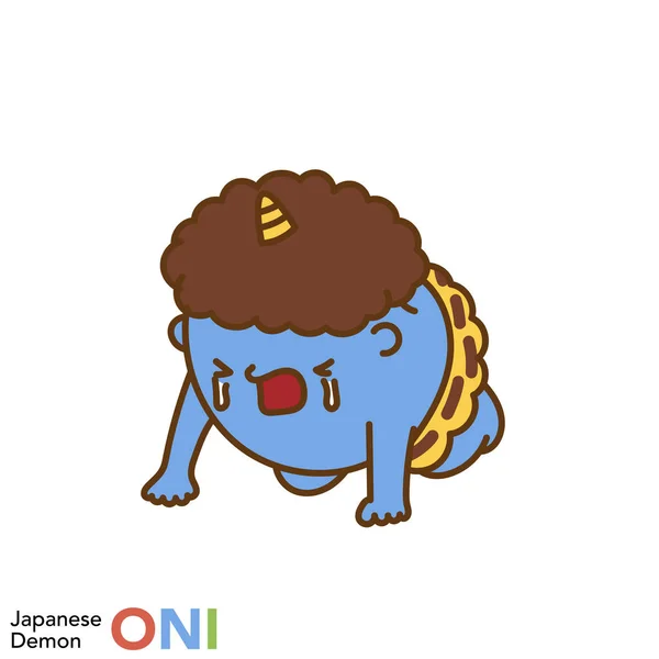 Japanese Demon Character Series Crying Demon — 스톡 벡터
