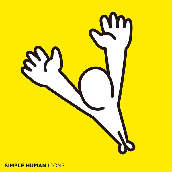 Simple Serie Icono Humano Saltando Persona — Vector de stock