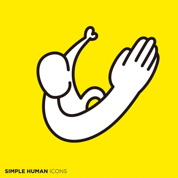 Una Simple Serie Iconos Humanos Una Persona Que Juega — Vector de stock
