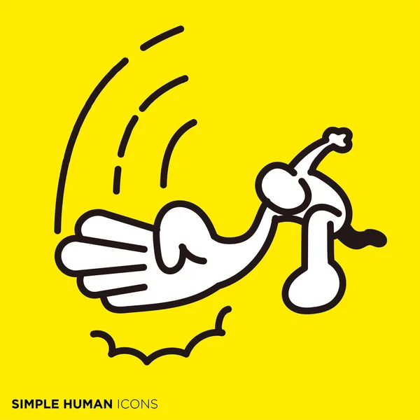 Simple Human Icon Series Person Who Chops — Stock Vector