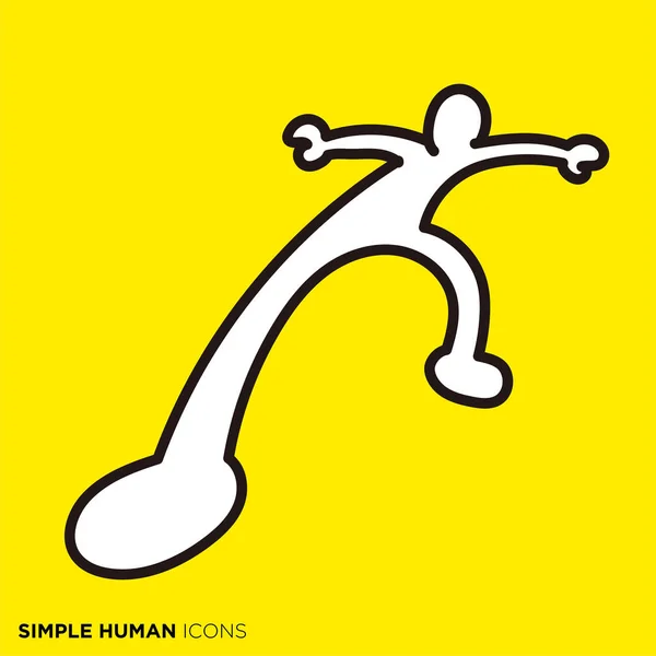 Einfache Menschliche Symbolserien Vorsichtige Menschen — Stockvektor
