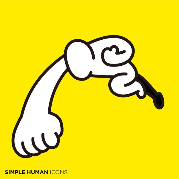 Simple Serie Iconos Humanos Potente Golpe — Vector de stock