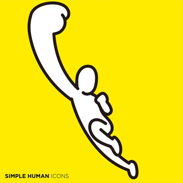 Simple Serie Icono Humano Corte Superior — Vector de stock
