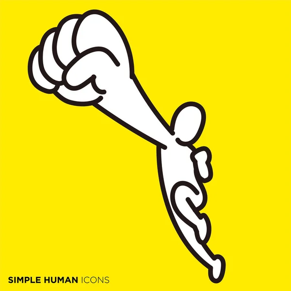 Einfache Menschliche Symbolserien Direkter Punch — Stockvektor