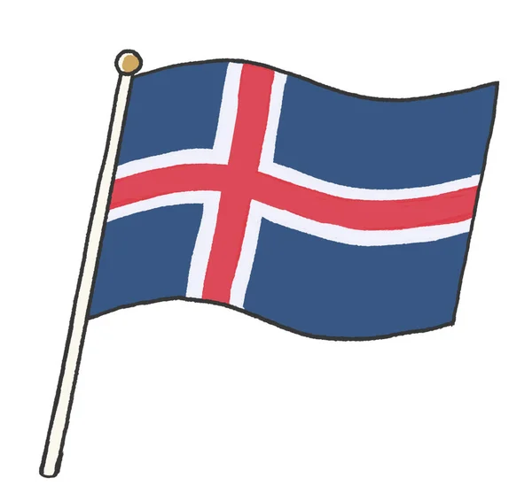 Иллюстрация Флага Исландии Детская Рукопись — стоковое фото