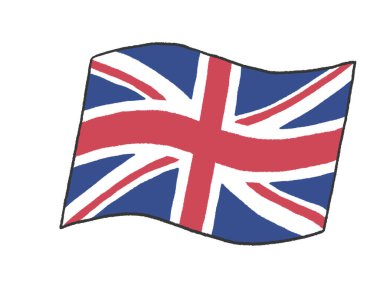 Çocukların el yazısı gibi İngiliz bayrağının tasviri