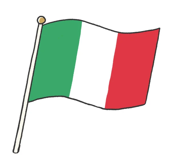 Иллюстрация Итальянского Флага Ребенка Написанного Руки — стоковое фото