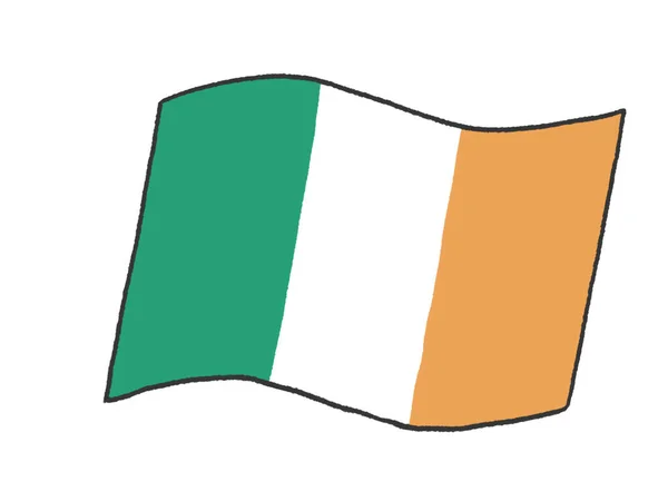 子供の手書きのようなアイルランドの旗のイラスト — ストック写真
