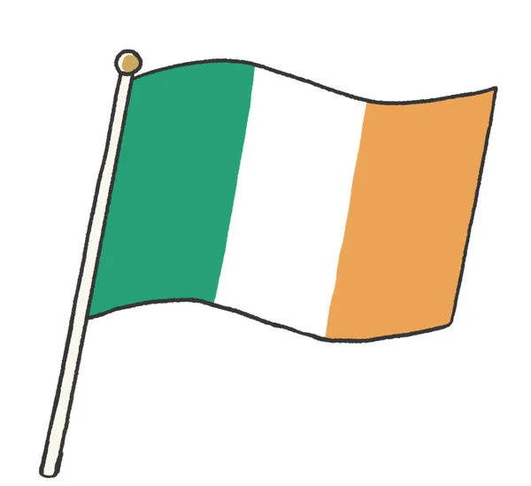 Εικονογράφηση Ιρλανδικών Σημαιών Όπως Χειρόγραφη Από Παιδιά — Φωτογραφία Αρχείου