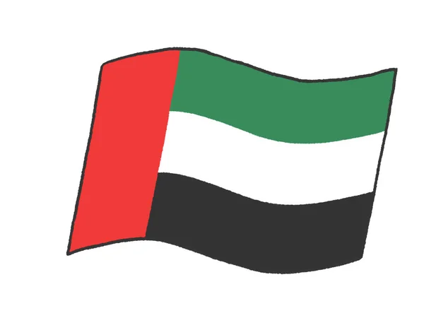Ilustracja Amerykańskiej Flagi Zjednoczonych Emiratów Arabskich Jak Odręcznie Napisane Przez — Zdjęcie stockowe