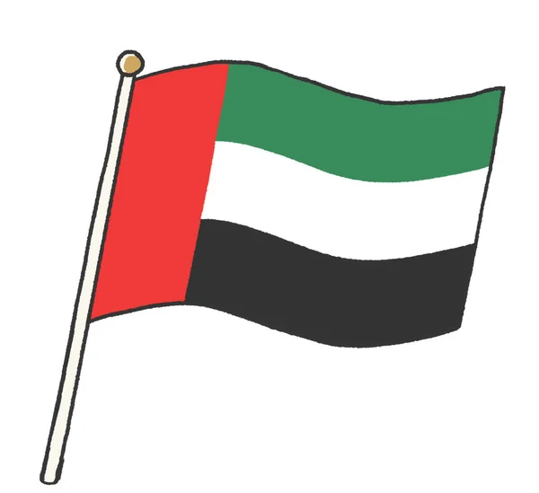Abbildung Der Flagge Der Vereinigten Arabischen Emirate Wie Von Einem — Stockfoto