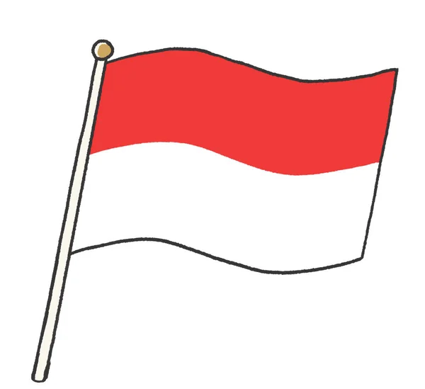Ілюстрації Прапора Республіки Індонезії Подібні Рукописного Тексту Дітей — стокове фото