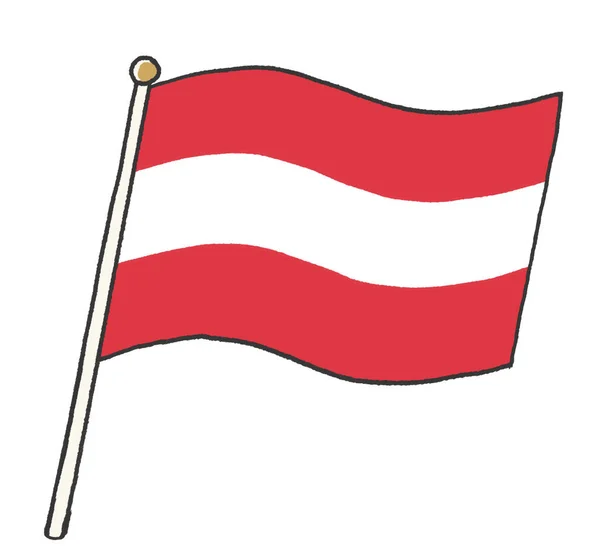 Ilustracje Flagi Austriackiej Jak Odręcznie Pisane Przez Dzieci — Zdjęcie stockowe