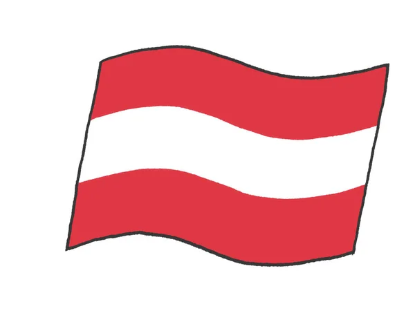 Ilustrações Bandeira Austríaca Como Manuscritas Por Crianças — Fotografia de Stock