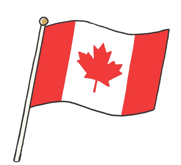 stock image Illustration of a Canadian flag like a child handwritten