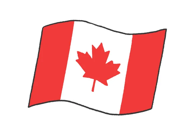 Illustratie Van Een Canadese Vlag Als Een Kind Handgeschreven — Stockfoto