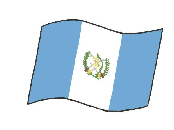 Ilustrace Guatemalské Vlajky Jako Ručně Psané Dětmi — Stock fotografie
