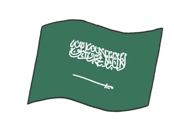 Ilustrace Království Saúdské Arábie Jako Ručně Psané Dětmi — Stock fotografie