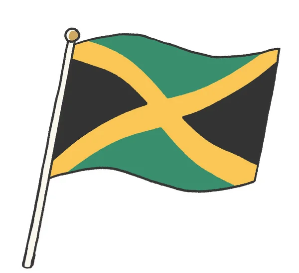 Иллюстрация Флага Ямайки Детская Рукопись — стоковое фото