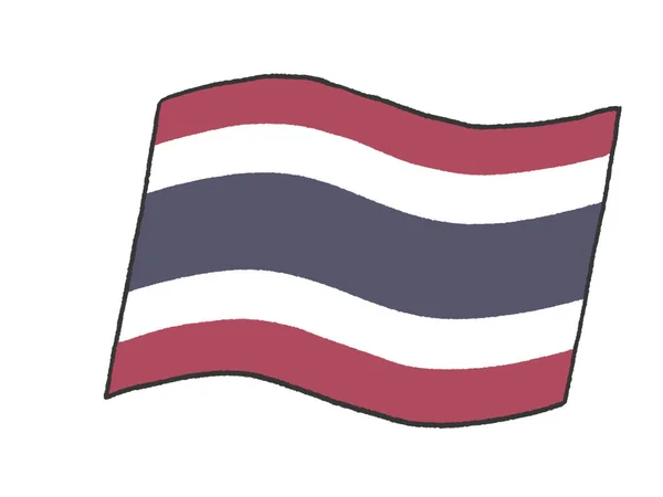Ilustração Bandeira Reino Tailandês Como Manuscrita Por Uma Criança — Fotografia de Stock